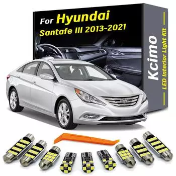 Kcimo 9 шт. внутренняя лампа для Hyundai Santafe Santa Fe DM MK3 3 III 2013 2014 2015- 2018 2019 2020 2021 светодиодная лампа комплект внутреннего освещения 9Pcs