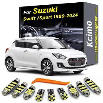 Kcimo Автомобильная светодиодная лампа для салона, карта багажника, комплект освещения для Suzuki Swift 1989- 2017 2018 2019 2020 2021 2022 2023 2024 Аксессуары (1989-1994) 8PCS&Beige белый