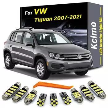 Kcimo автомобильные светодиодные лампы комплект внутреннего освещения детали для VW Volkswagen Tiguan 5N AD1 AX1 MK1 MK2 2007- 2016 2017 2018 2019 2020 2021 2022 MK2 (2016-2022) 10PC&Beige теплый белый