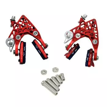 KCNC CB4 Road Bike Calipers Brake Front and SK1963 Brake-Hill Set, Rear, Red,