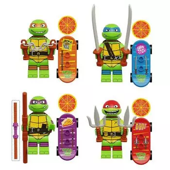 Kdl817 Ninja Series Building Block Minifigures Small Parts Assembled Turtle Toy Bag