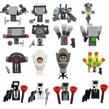 KDL818 LG1009 аниме мультфильм кирпичи куклы оператор спикер ТВ человек мини-игрушки фигурки строительные блоки