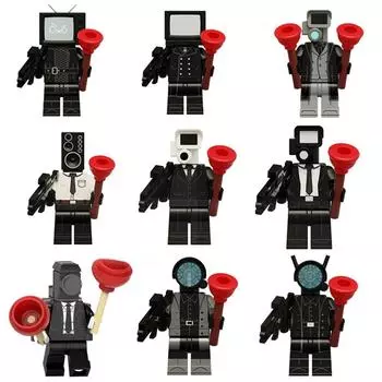 KDL818 LG1009 туалет аниме мультфильм кирпичи куклы оператор спикер ТВ человек мини-игрушки фигурки строительные блоки