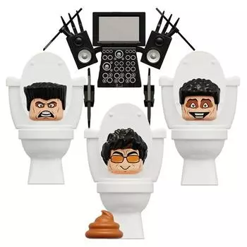 KDL821 серия туалетных игр, мужские мини-кирпичи, собранные строительные блоки, фигурки, детские пластиковые развивающие игрушки