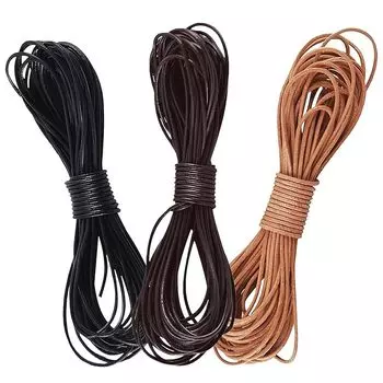 KDSSYFT кожаный шнур ручной работы 2,5 мм x 2 м 3 цвета набор материалов для рукоделия изготовление украшений своими руками изготовление аксессуаров (Веревка из коровьей кожи)