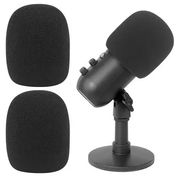 KDSSYFT Ветрозащитный микрофон высокой плотности Ветрозащитный микрофон Шумозащитный микрофон для конденсаторных микрофонов Набор из 3 предметов, губка, губка, муфта, Ветрозащитный экран,
