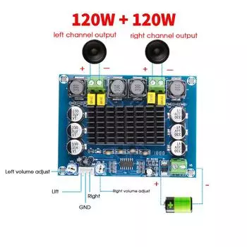 Kebidu 2*120 Вт 2*30 Вт 2*20 Вт двухканальный цифровой аудио усилитель мощности плата HD стерео усилители высокой мощности класса D Amplificador 2*20W
