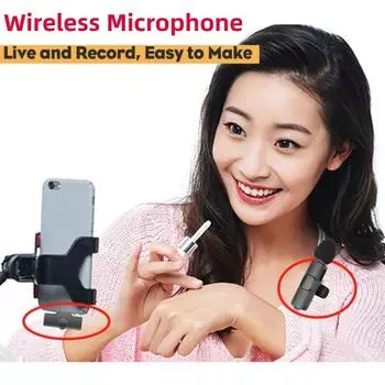 Kebidu Беспроводной петличный микрофон Портативный мини-микрофон для записи аудио и видео для Android Live Broadcast Gaming Phone Microfonoe Type C Plug For iphone