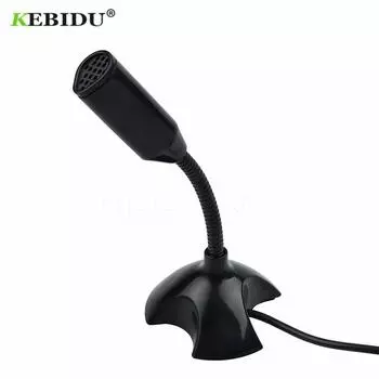 KEBIDU USB микрофон для ноутбука мини-студия речевой микрофон подставка 360 регулировка микрофона с держателем для настольного компьютера Mac ноутбука чёрный