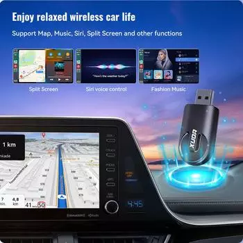 Kebidumei беспроводной CarPlay Android Auto беспроводной адаптер Smart Mini Box Plug And Play WiFi быстрое подключение универсальный для Nissan чёрный