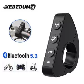 Kebidumei Bluetooth 5.3 пульт дистанционного управления на руль для шлема мотоцикла гарнитура водонепроницаемый беспроводной медиа-контроль универсальный CN