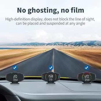 Kebidumei HUD GPS G18 Автомобильный проекционный дисплей Hud Бортовой компьютер Цифровой спидометр Температура воды Расход топлива Уклономер