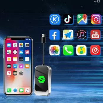 Kebidumei NEW Wireless CarPlay Android Auto Bluetooth 5.0 Wireless Adapter Smart Ai Box Plug And Play WiFi Fast Connect For Cars