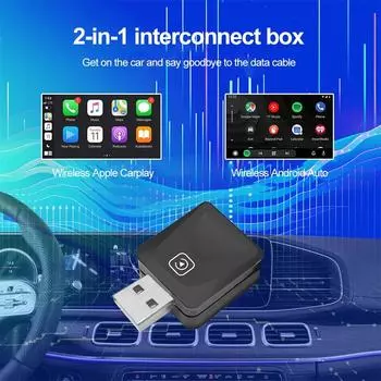 Kebidumei Wireless CarPlay&Android Auto 2in1 проводной беспроводной адаптер Smart USB Dongle USB&Type-C двойной разъем Fast Connect