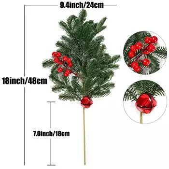 Кедр Красные Ягоды Колокольчики, Искусственный Кедр Имитация Зеленых Растений, Вечеринки на Рождественскую Тематику, Взрывоопасные Продукты зелёный