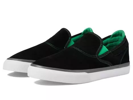 Кеды для скейтбординга WINO G6 SLIP ON X CREATURE см [Emerica] ЧЕРНЫЙ/ЗЕЛЕНЫЙ 26.5