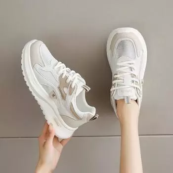 Кеды на сетчатой платформе в стиле колледжа, женские летние новые дышащие кроссовки для бега, студенческая универсальная спортивная обувь для женщин 35