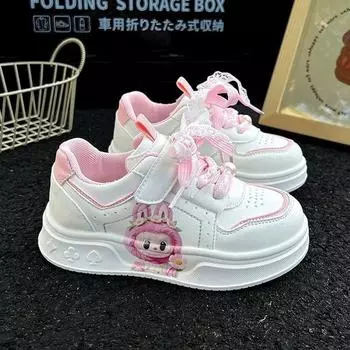 Кеды принцессы на мягкой подошве для девочек, осенние детские модные спортивные туфли Labubu 26