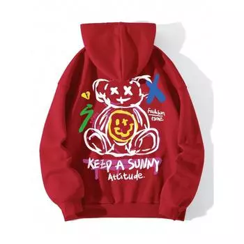 Keep A Sunny Attitude Fsahion Time Printing Hoody Womens Autumn Warm Sweatshirt Ssimple Fit Hooded Street Oversized Pullover S