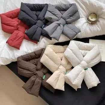 Keep Warm Cotton Padded Scarf Windproof Down Neck Scarf Casual Thermal Neckerchief Outdoor