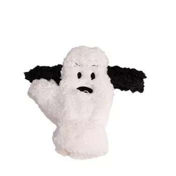 Keep Warm Dog Plush Mittens Cartoon Winter Gloves Gift Full Finger Gloves Outdoor белый