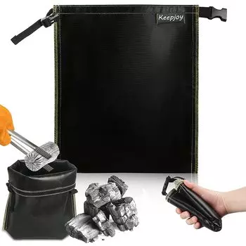 Keepjoy Fire Extinguishing Charcoal Утилизация древесного угля Heat Flame Safe и Safe Bag, Держатель, Кемпинг, Сумка, Компактный, Портативный, Барбекю, Устойчивый,