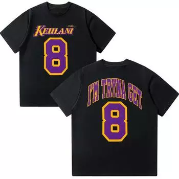 Kehlani 8 Футболка Харадзюку Графические футболки Унисекс Высококачественная хлопковая одежда Летняя Женская Мужская Мода Повседневная Футболка с коротким рукавом Y2K Топ XS