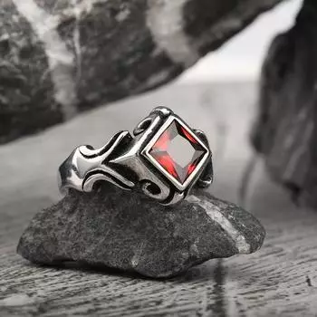 Keisha Lena, новейшее ретро кольцо ручной работы ручной работы с инкрустацией цирконием в стиле панк из нержавеющей стали для мужчин, мусульманские украшения 7