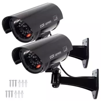 KeiSquare Dummy Dummy Security Поддельный набор регулируемых красных светодиодов Постоянного свечения Без проводов Работающая от батареи камера, Камера, Камера, 2, Угол, Свет, Мигание,