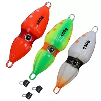 KeiSquare Luminous Tai Rubber Head Tai Metal Lure for Red Sea Sea Flathead Squid-Shaped Omock, 80g, 100g, 120g, Set, Tie, Jig, Jig, Fishing, Bream,