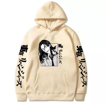 Keisuke Baji Tokyo Revengers Япония Аниме Толстовки Женские Harajuku Kawaii Графика Осень Зима Длинные рукава Толстовки Одежда XS чёрный