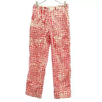 keisuke kanda Check Pattern Straight pants 2 Red Button fly Women Used
