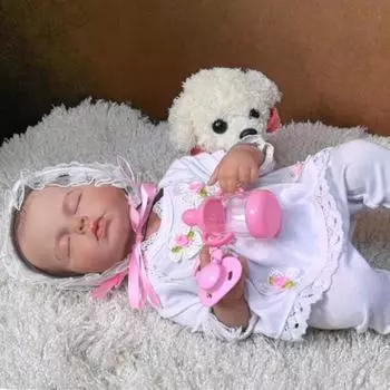 KEIUMI 20-дюймовая полностью силиконовая виниловая кукла реборн с кровеносными сосудами, модная детская кукла-сопровождающая, спящая Bebe Reborn 20 inch about 55 cm