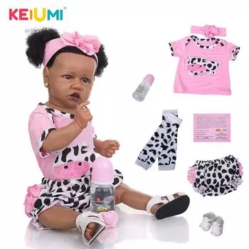 KEIUMI 23 дюйма полностью силиконовые куклы Reborn для маленьких девочек для новорожденных Boneca игрушки для ванной куклы детский подарок на день рождения 57CM