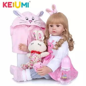 KEIUMI 60 см мягкая тканевая кукла для новорожденных, игрушки, реалистичные мягкие игрушки для новорожденных, кукла для детей, подруга для сна, Рождественский подарок 24 inch коричневый
