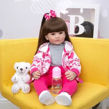 KEIUMI 60 см, новый дизайн, куклы реборн, тканевое тело, реалистичное модное платье принцессы, кукла, игрушка для девочек, рождественские подарки для детей 24 inch коричневый