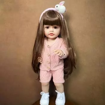 KEIUMI bebe Reborn 55 см водонепроницаемые куклы для новорожденных полностью силиконовые виниловые DIY подарки на день рождения, Рождество и день рождения 22 inch about 55 cm коричневый