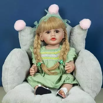 KEIUMI/горячие куклы Reborn для маленьких девочек, реалистичные, 55 см, полностью силиконовые, водонепроницаемые, для тела Boneca bebe, для новорожденных, подарок на день рождения 55 cm коричневый