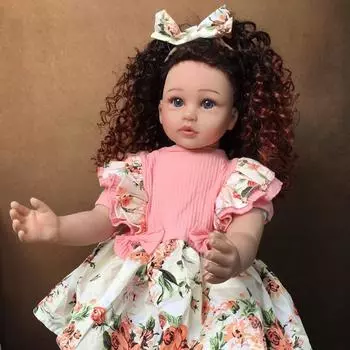 KEIUMI косплей принцесса реборн кукла для маленьких девочек 24 дюйма тканевое тело Bebe Reborn изогнутые волосы куклы игрушки реалистичные дети DIY модель товарищей по играм 24 inch about 60 cm синий