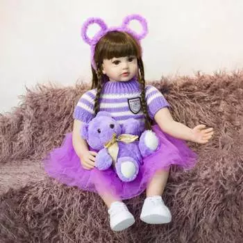 KEIUMI Reborn Baby Dolls тканевое тело, реалистичная принцесса bebe Reborn 24 дюйма, игрушки для девочек, подарки на день рождения и Рождество 24 inch about 60 cm коричневый