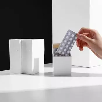 Кейс для хранения Многофункциональный откидной крышкой HIPS Пластиковый ящик для сортировки широкого применения для дома S белый