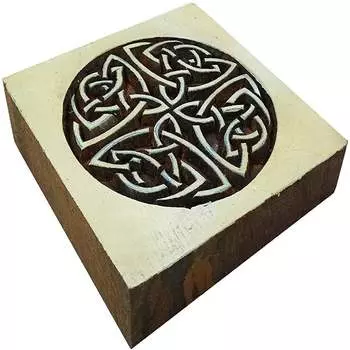 Кельтские печатные блоки для текстиля ручной работы, блоки индийских марок, блоки гончарных марок 4.2 x 4.2 Inches