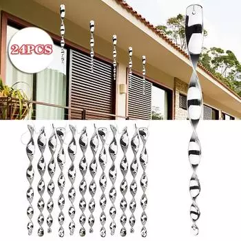 Kell 24 шт. 12 дюймов, светоотражающие стержни для отпугивания птиц, спиральные отпугивающие стержни 24pcs