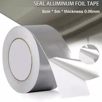 Kell Серебряная лента из алюминиевой фольги, высокотемпературный клей для ремонта воздуховодов, 5 м * 5 см