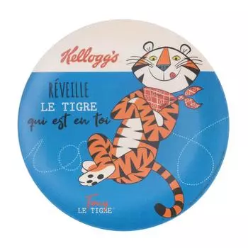 Kellogg s [A1754] - Бамбуковая тарелка Kellogg s сине-бежевая - 20 см