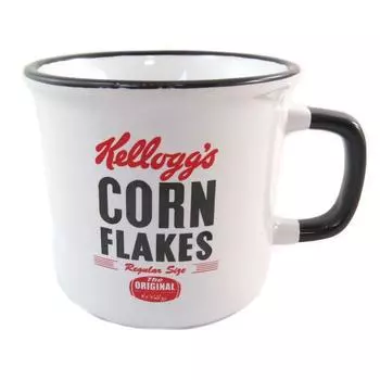 Kellogg s [Q0321] - Керамическая кружка Kellogg s черно-белая (Кукурузные хлопья) - 12x8 см