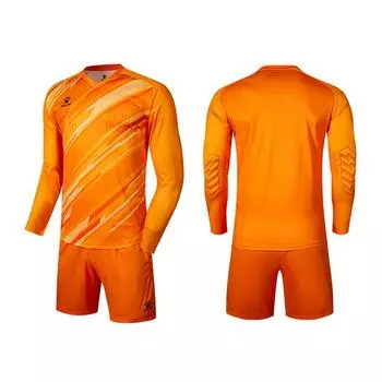 [Kelme] Комплект верхней и нижней одежды для вратаря, футбольная форма для мальчиков, футболка и брюки для вратаря с длинным рукавом, тренировочная одежда для вратаря (Оранжевый, 130см) оранжевый
