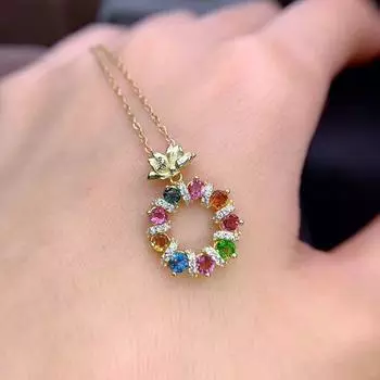 Келуаран Тербару Лионтин Калунг Бундар Бесар Топас Варна-варни Натуральный Варна-варни Эмас 18K Mewah untuk Wanita Perhiasan Mode color