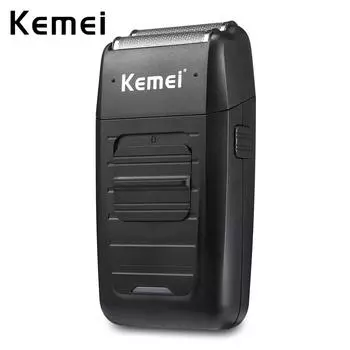 Kemei KM-1102 перезаряжаемая беспроводная электробритва для мужчин, бритва для бороды, двойной лезвие для ухода за лицом, многофункциональный триммер