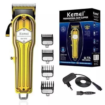 Kemei KM-1976 Цельнометаллическая профессиональная машинка для стрижки волос, электрический триммер для волос, перезаряжаемые ножницы для стрижки волос, машина